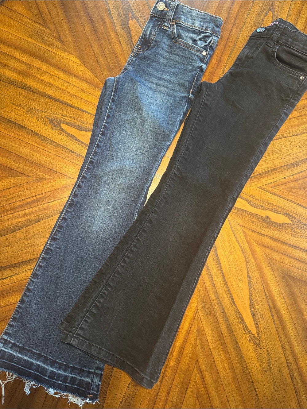 Two Girls' Jeans - Blue Wash & Black Flare